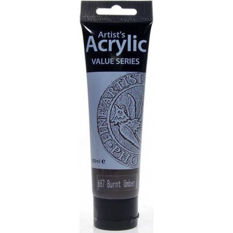 Ακρυλικό χρώμα Artist's Acrylics Burnt Umber 100ml 687