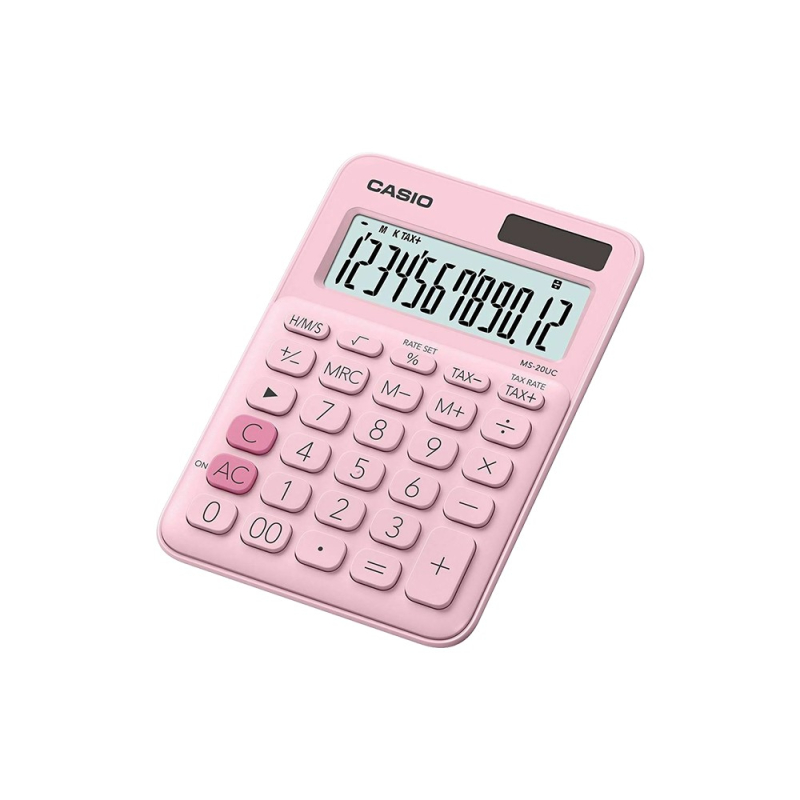 Αριθμομηχανή Casio 12 ψηφίων Ροζ 6-MS-20UC-PK
