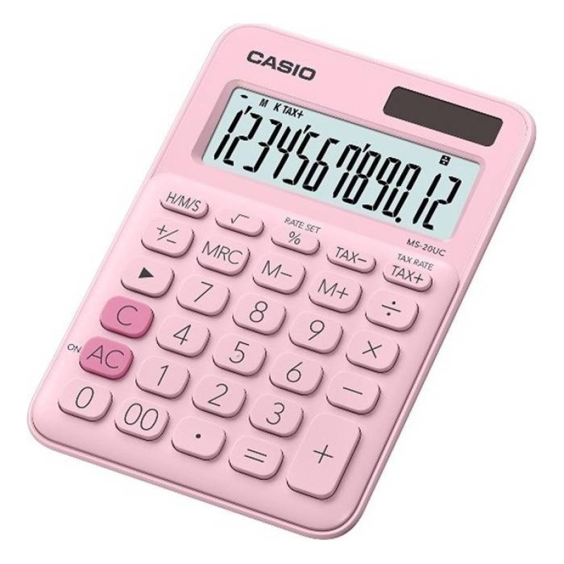 Αριθμομηχανή Casio 12 ψηφίων Ροζ 6-MS-20UC-PK