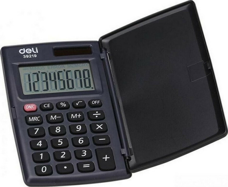 Αριθμομηχανή Deli 8 ψηφιών easy-protect E39219 μαύρη
