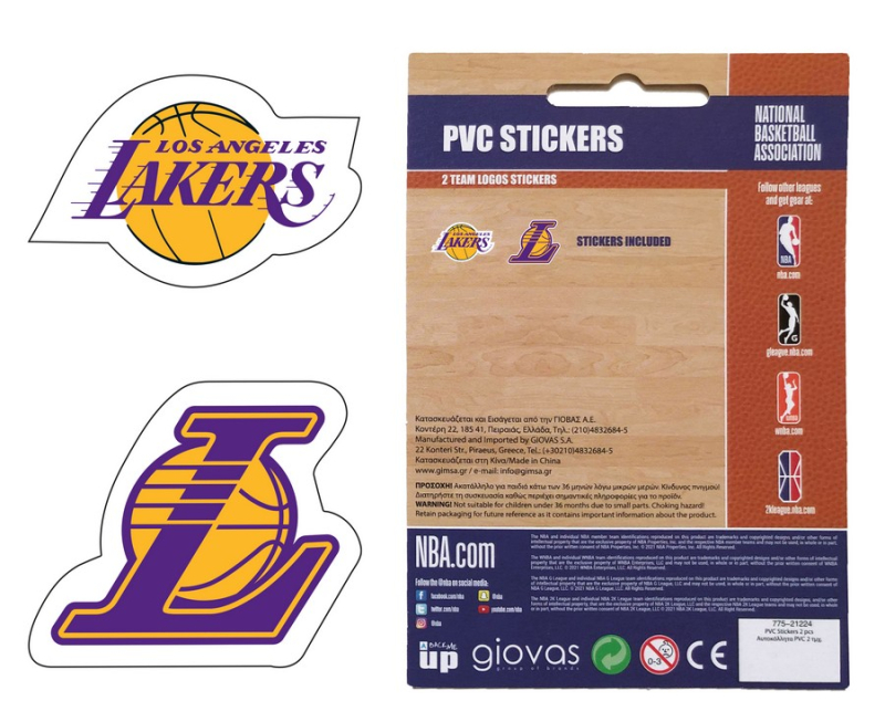 Αυτοκόλλητα BMU NBA Los Angeles Lakers 2 τεμ. 775-21224
