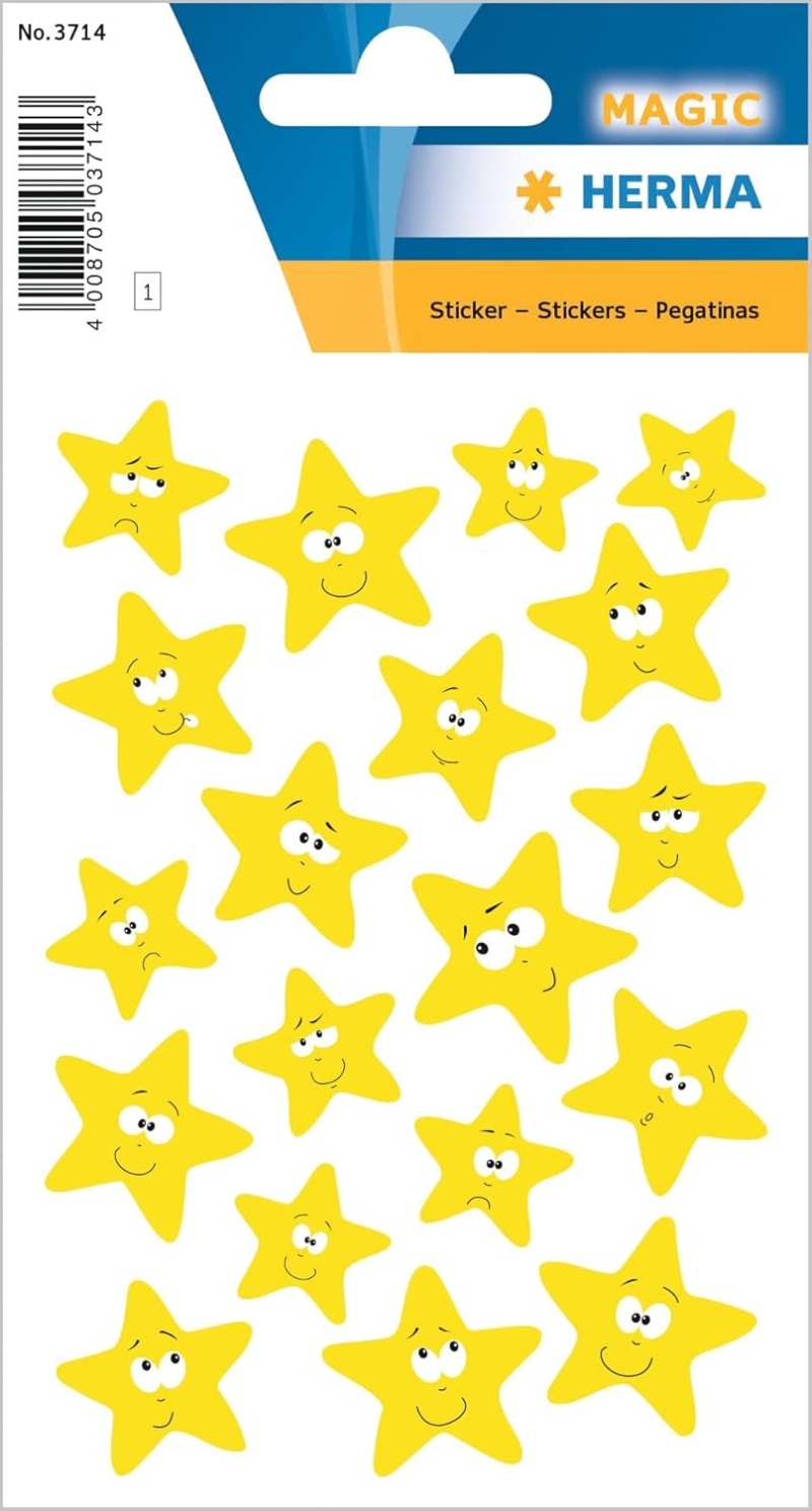 Aυτοκόλλητα Herma Magic Stars luminous yellow