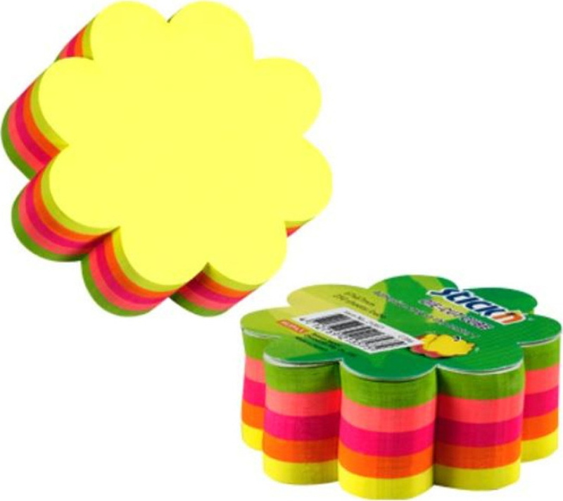 Αυτοκόλλητα χαρτάκια Stick'n λουλούδι Neon χρώματα 67mm x 67mm 250Φ