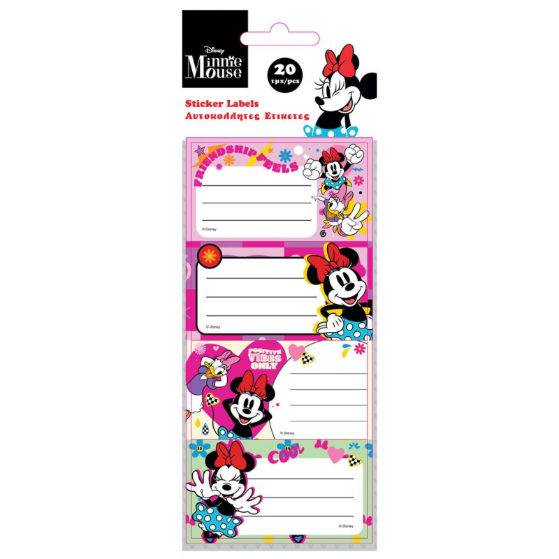 Ετικέτες αυτοκόλλητες Minnie 20τεμ 5 Φύλλα