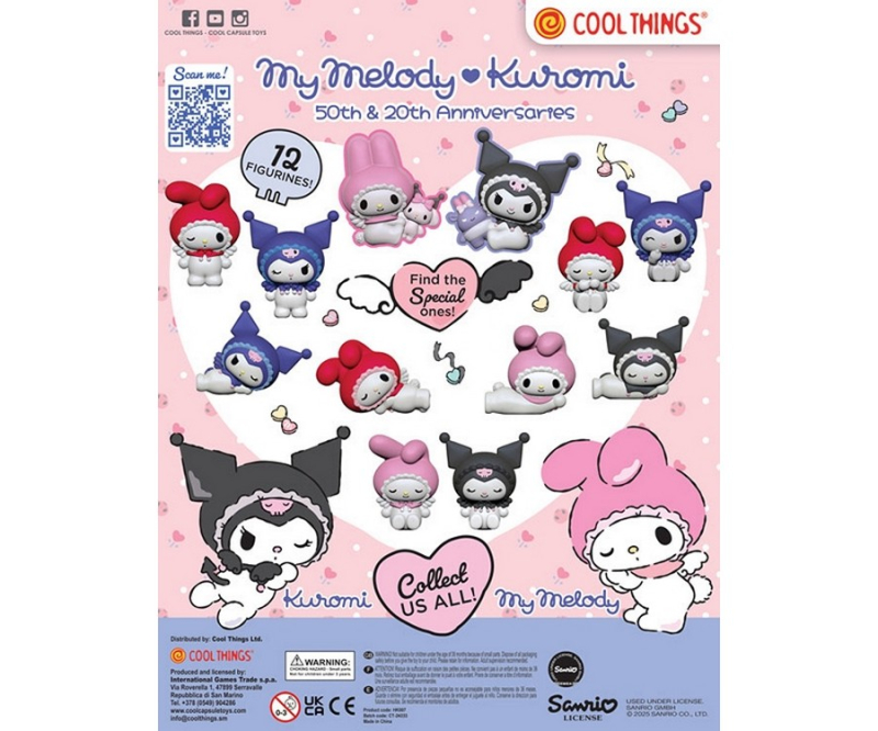 Φιγούρα σε μπάλα 65mm έκπληξη My Melody - Kuromi