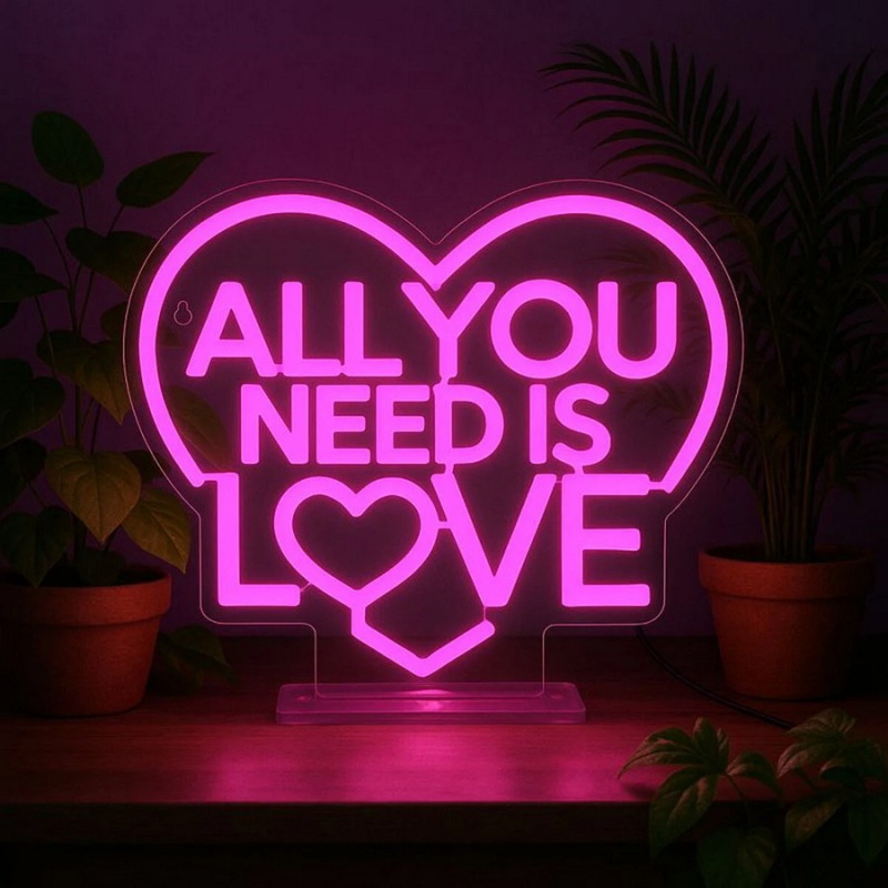 Φωτιστικό Legami Neon effect led lamp All You Need is Lov