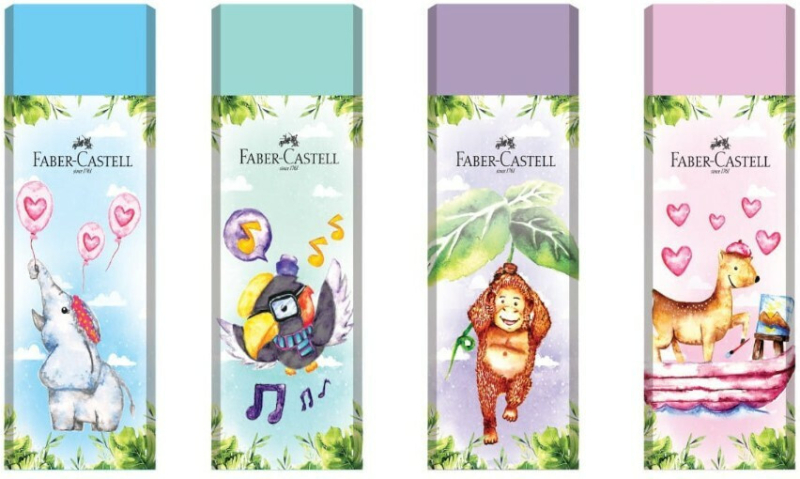 Γόμα Faber Castell Happy Jungle Pastel (διάφορα σχέδια)