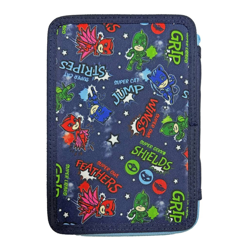 Κασετίνα Must Διπλή Τετράγωνη Γεμάτη Pj Masks Anyone Can Be A Hero