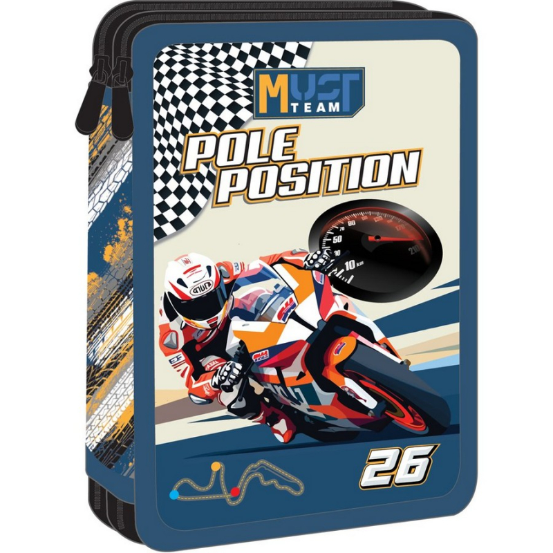 Κασετίνα Must Pole Position Διπλή Τετράγωνη Γεμάτη