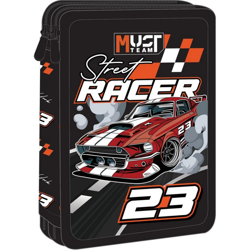 Κασετίνα Must Street Racer Διπλή Τετράγωνη Γεμάτη