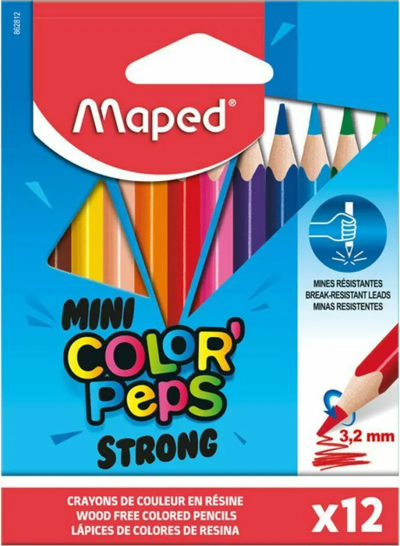 Ξυλομπογιές Maped Color Peps mini Strong 12 τεμ.
