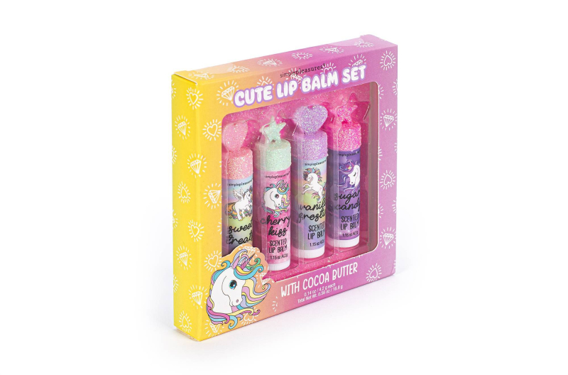 Lip balm Tri-Coastal με βούτυρο κακάο Unicorn 4τεμ.