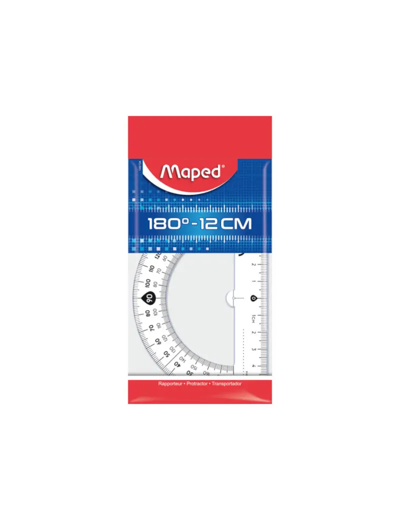 Μοιρογνωμόνιο Maped Πλαστικό Διάφανο 12cm Essential Cristal