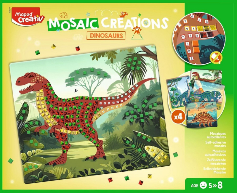 Mosaics Maped Creative Dinosaurs
