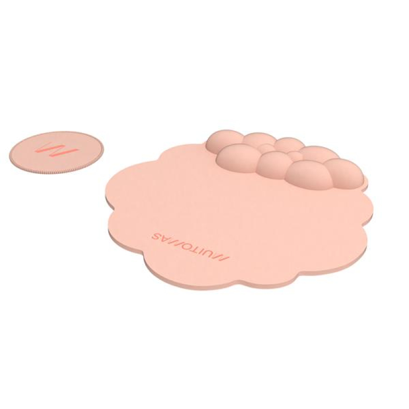 Mousepad Muitomas εργονομικό & σουβέρ 29x27.3 ροδακινί