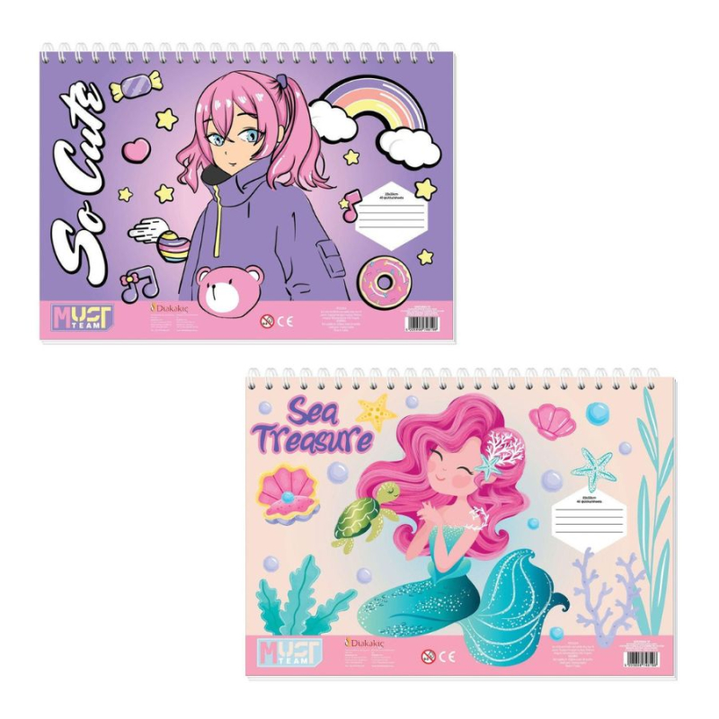 Μπλοκ Ζωγραφικής Must So cute - Sea treasure 40φυλ 2 σχέδια