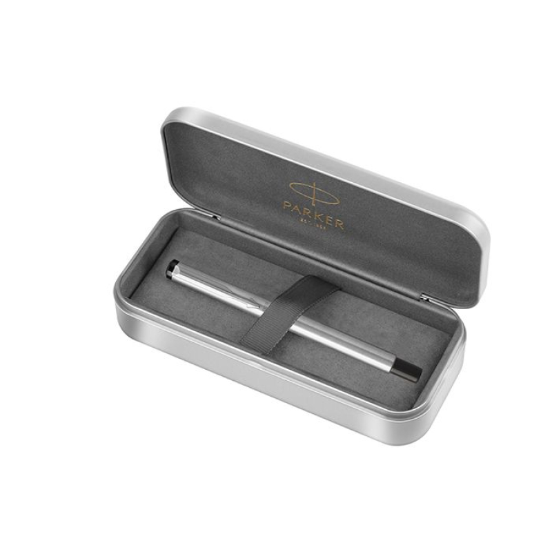 Πένα Parker Vector Stainless Steel CT σε μεταλλικό κουτί