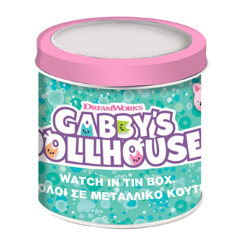 Ρολόι σε μεταλλικό κουτί Gabby's Dollhouse