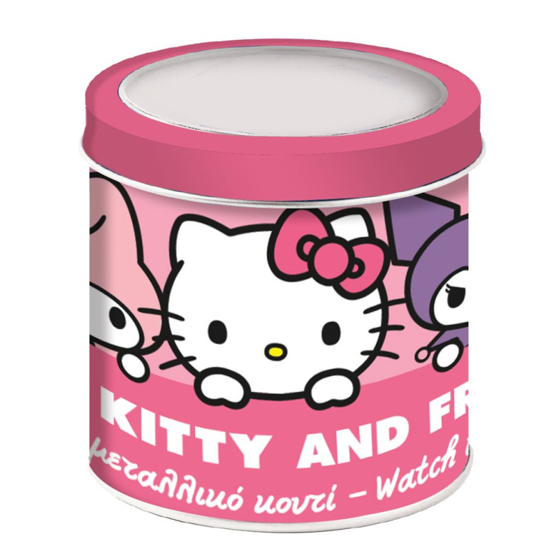 Ρολόι σε μεταλλικό κουτί  Hello Kitty & Friends