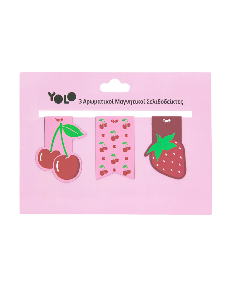 Σετ 3 σελιδοδείκτες Yolo μαγνητικοί Cherry