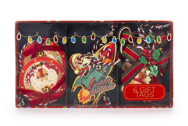 Σετ gift tag Tri-Coastal Santa 6 τεμ