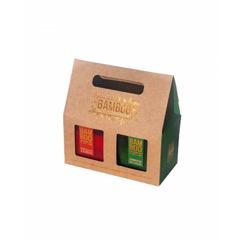 Σετ Heart & Home 2 κεριά Bamboo 420gr