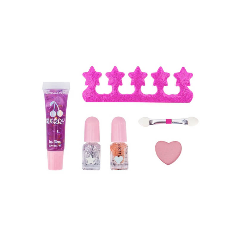 Σετ καλλυντικών Tri-Coastal με lip gloss, σκιά, βερνίκια νυχιών και διαχωριστικό Cupcake