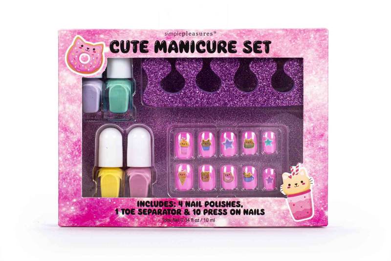 Σετ μανικιούρ Tri-Coastal 4 μανό 10ml, νύχια και αξεσουάρ Cute