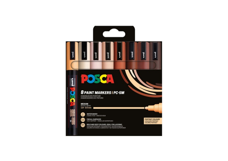 Σετ μαρκαδόροι Posca PC-5M Portrait Colours 8 τεμ