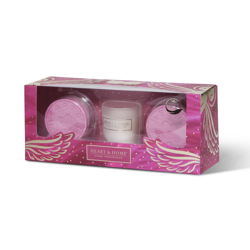 Σετ μικρό κεράκι Heart & Home και 2 bath bomb