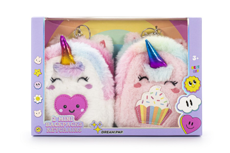 Σετ mini σακίδιο πλάτης μπρελόκ Unicorn 2 τεμ