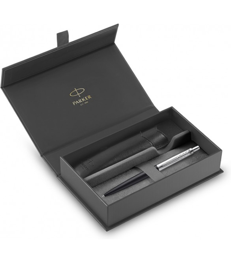 Σετ Parker Jotter XL Matte Black CT με δερμάτινη θήκη