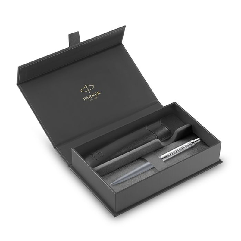 Σετ Parker Jotter XL Matte Grey CT με δερμάτινη θήκη