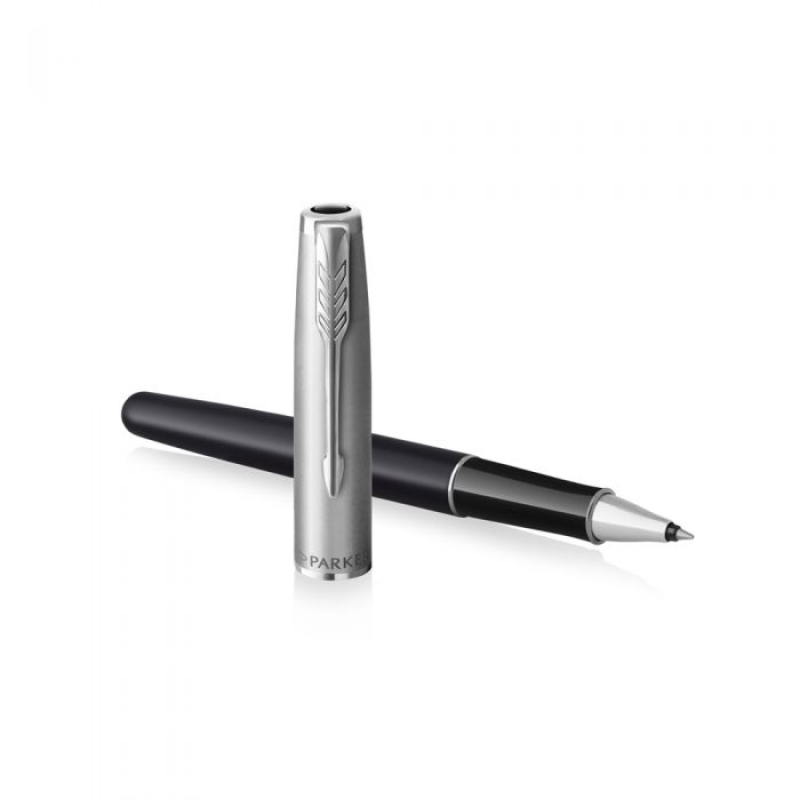 Σετ Parker Sonnet Essential Black CT Rollerball με δερμάτινη θήκη