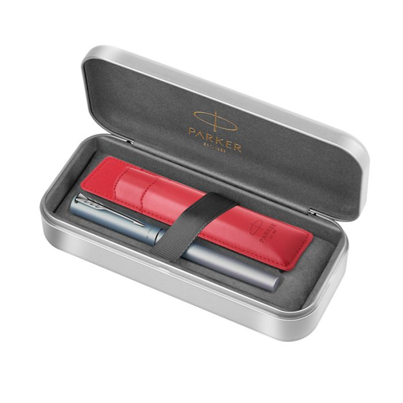 Σετ Parker Vector XL Slver Blue CT Rollerball με θήκη δώρο