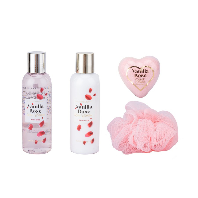 Σετ περιποίησης σώματος Tri-Coastal νεσεσέρ με bodywash, body lotion, baτh bomb και σφουγγάρι