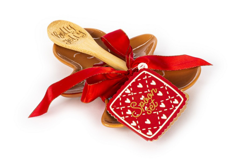 Σετ πιατάκι και ξύλινη κουτάλα Tri-Coastal Gingerbread