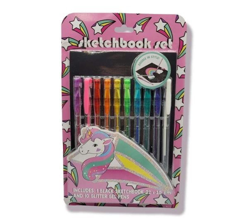 Σετ sketchbook A5 Tri-Coastal με 10 μαρκαδόρους glitter
