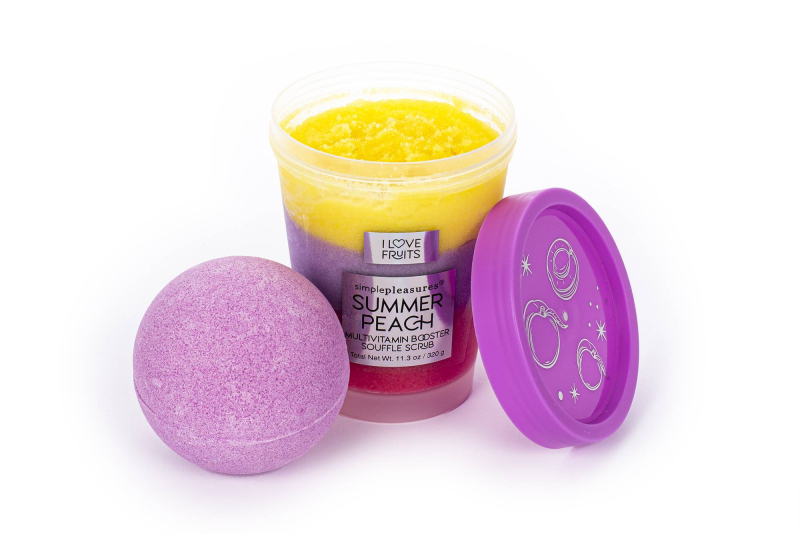 Σετ Tri-Coastal soufle scrub and bath bomb Summer Peach 320g