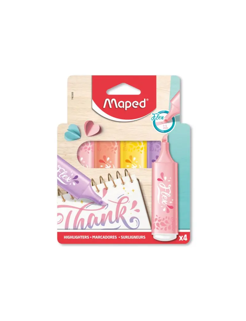 Σετ Υπογραμμιστές Maped Flex Pastel Lettering 4 τεμ