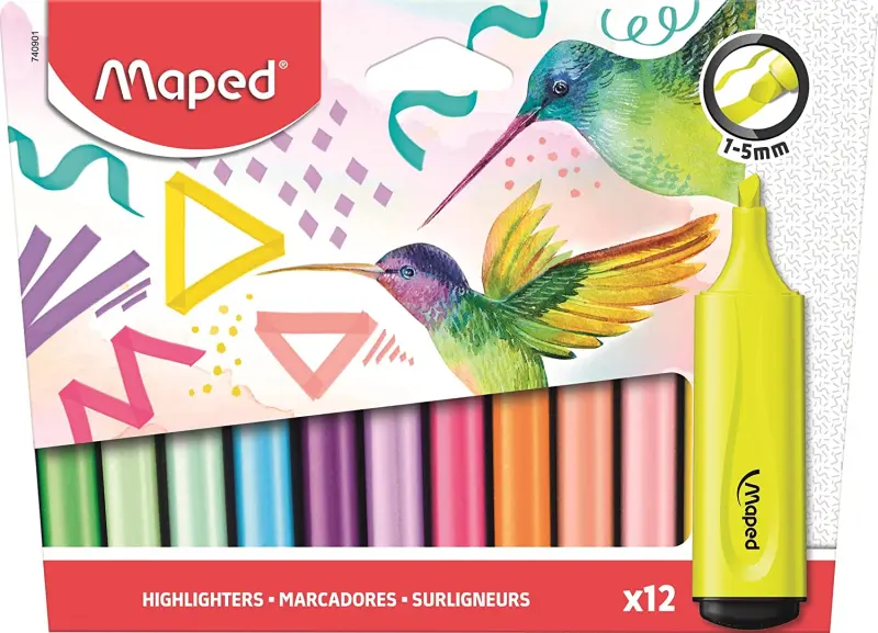 Σετ Υπογραμμιστές Maped fluo pep's & pastel 12 τεμ