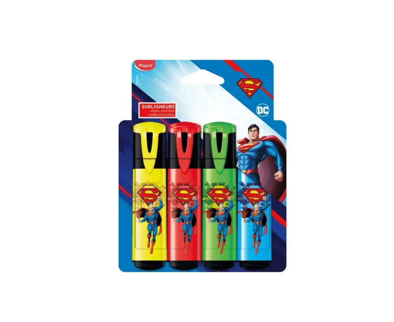 Σετ Υπογραμμιστές Maped Superman 4 τεμ