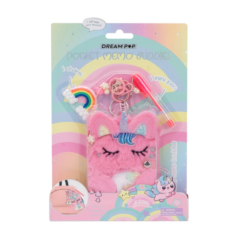 Σημειωματάριο mini Tri-Coastal με μπρελόκ και στυλό Unicorn