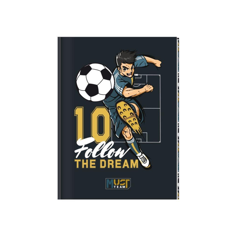 Σημειωματάριο Must Football με κλειδαριά και στυλό 12x18cm 60φ