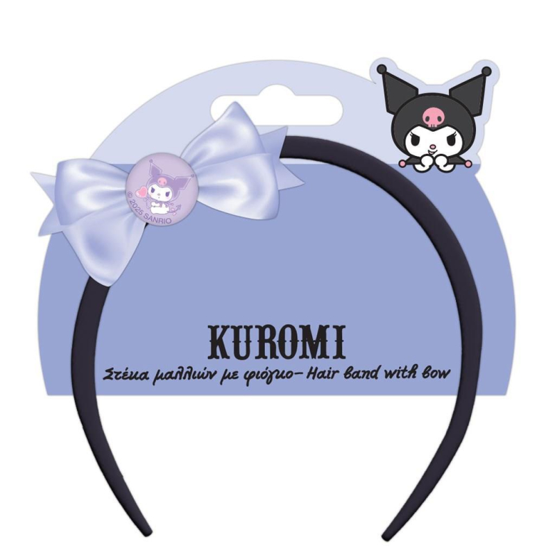Στέκα μαλλιών Kuromi με φιόγκο