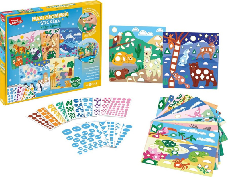 Stickers geometric Maped Maxi World animals