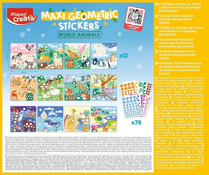 Stickers geometric Maped Maxi World animals