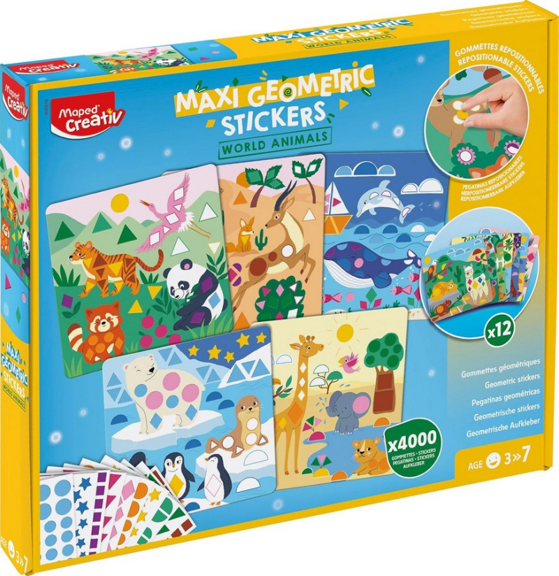 Stickers geometric Maped Maxi World animals