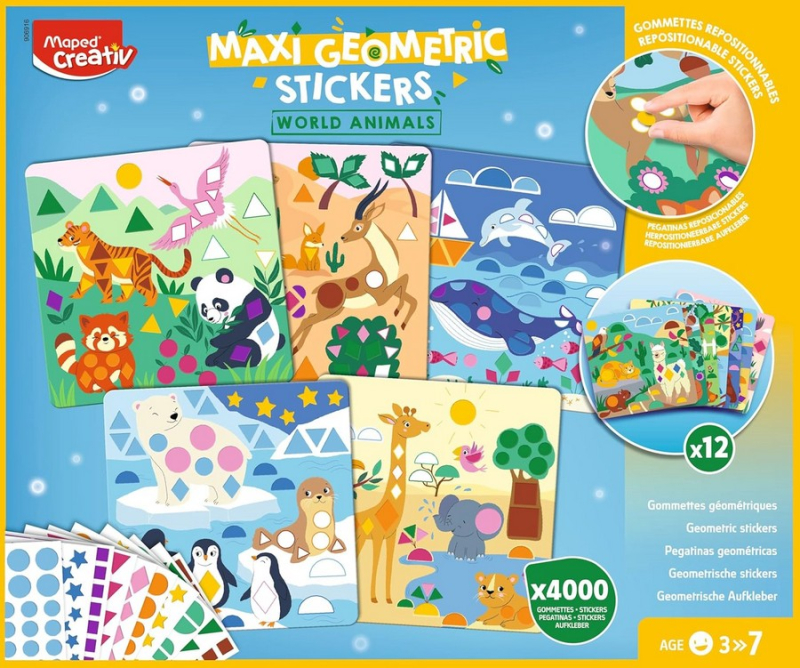 Stickers geometric Maped Maxi World animals