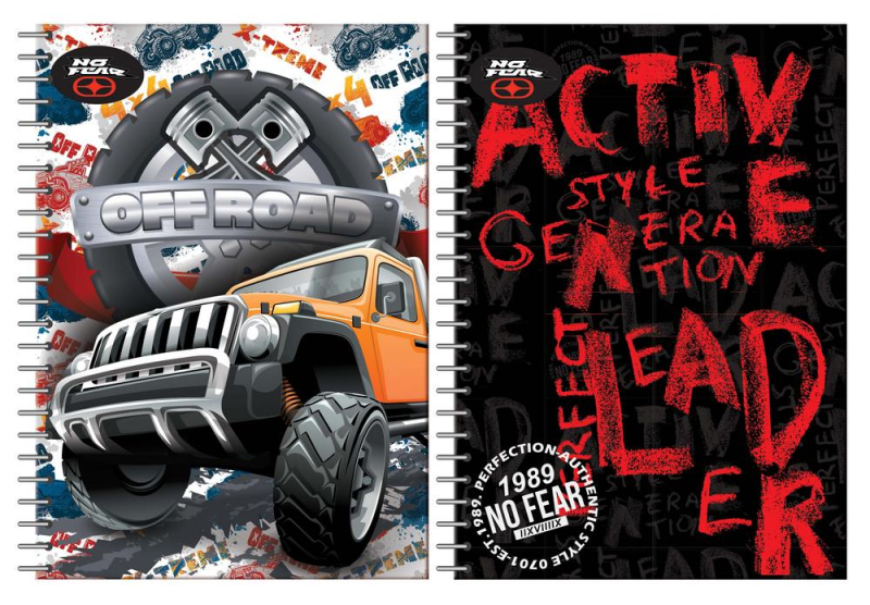 Τετράδιο σπιράλ No Fear Off Road - Active 2 θεμάτων A4 70φ.